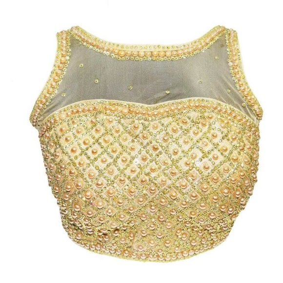 Gold embellished Sleeveless Blouse - Picture 1 of 1